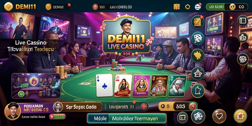 Tampilan gameplay Live Casino DEMI11 yang seru dan interaktif.