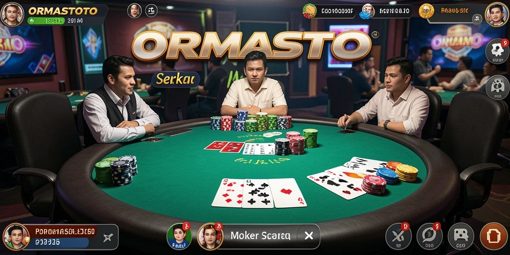 Tampilan gameplay poker yang mendebarkan di ORMASTOTO.