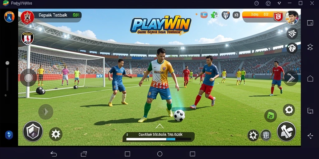 Tampilan gameplay menarik dari PLAYWIN dalam setiap pertandingan sepak bola.