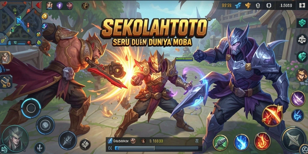 Tampilan gameplay seru di SEKOLAHTOTO dengan pertarungan tim.